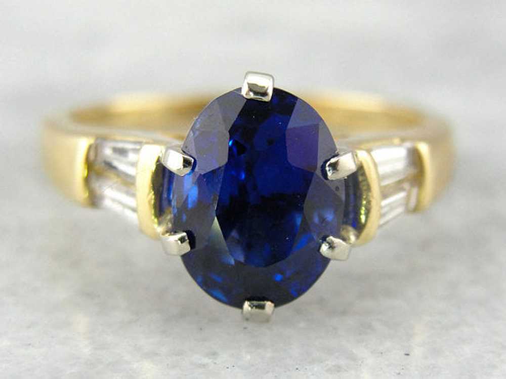 Modern Sapphire Engagement Ring with Channel Set … - image 2