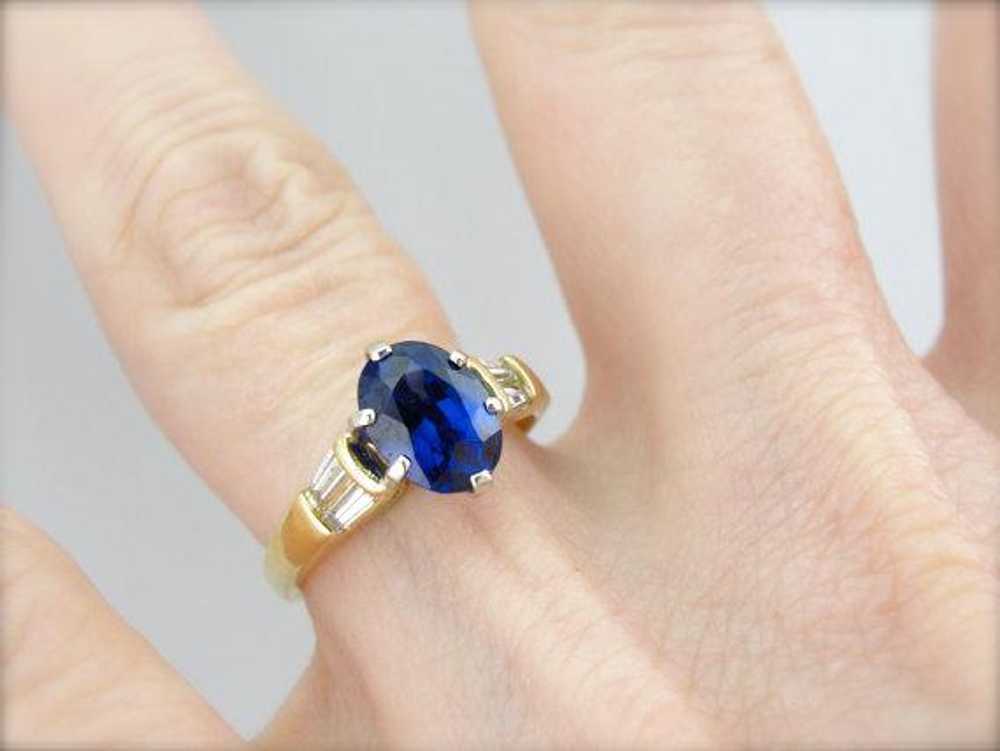 Modern Sapphire Engagement Ring with Channel Set … - image 5