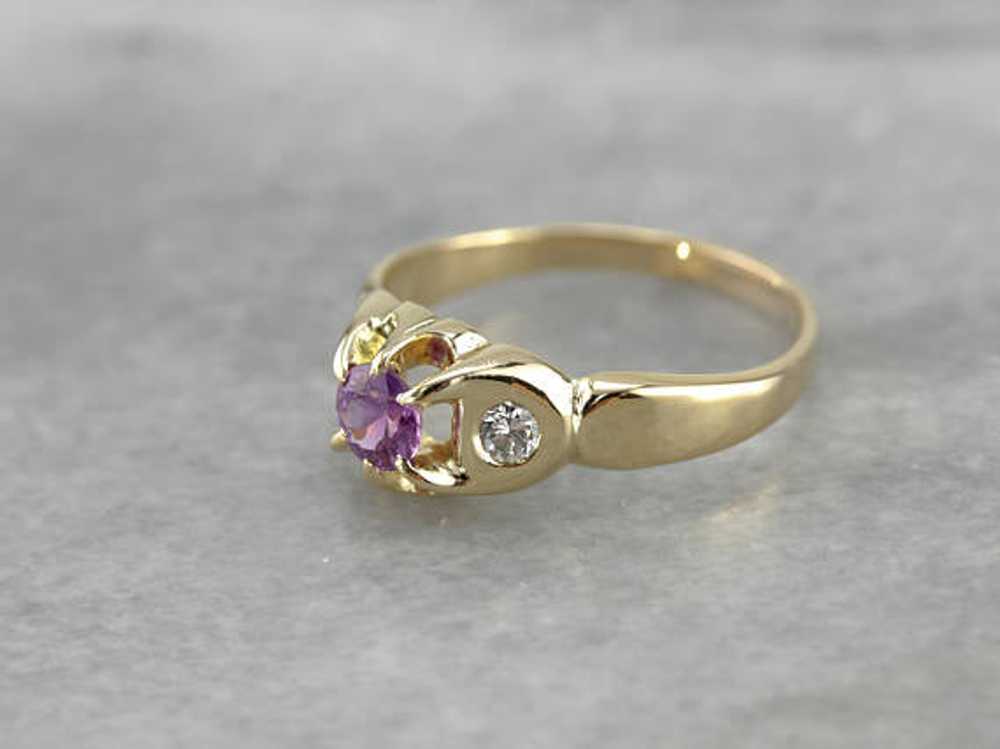 Pretty Lilac Sapphire and Diamond Ring in Modern … - image 2
