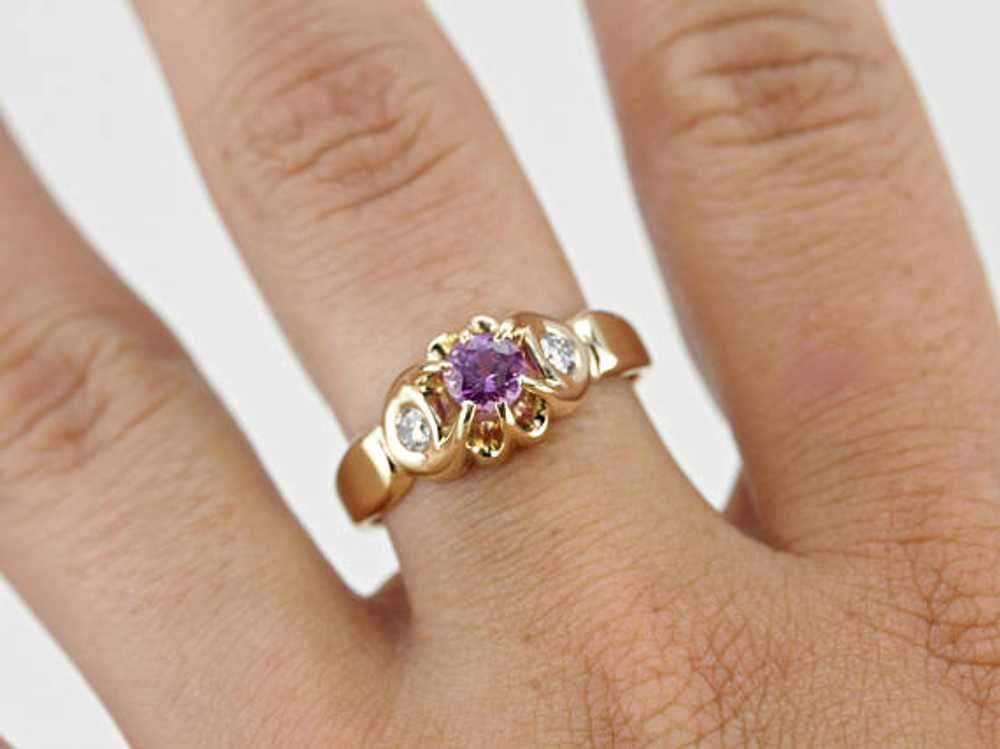 Pretty Lilac Sapphire and Diamond Ring in Modern … - image 4