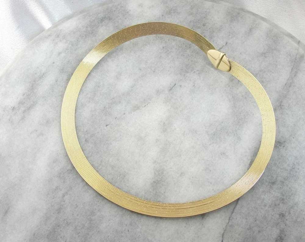 Reversible Italian Gold Collar Necklace, Vintage - image 3