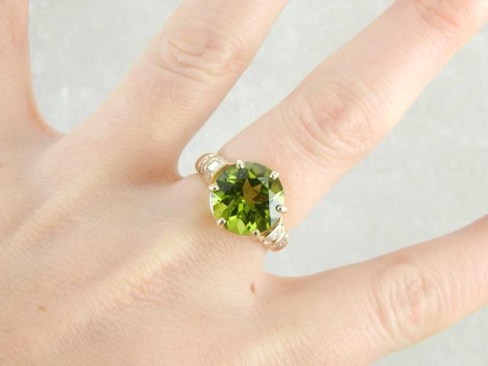 Collectors Quality Peridot and Baguette Diamond R… - image 4