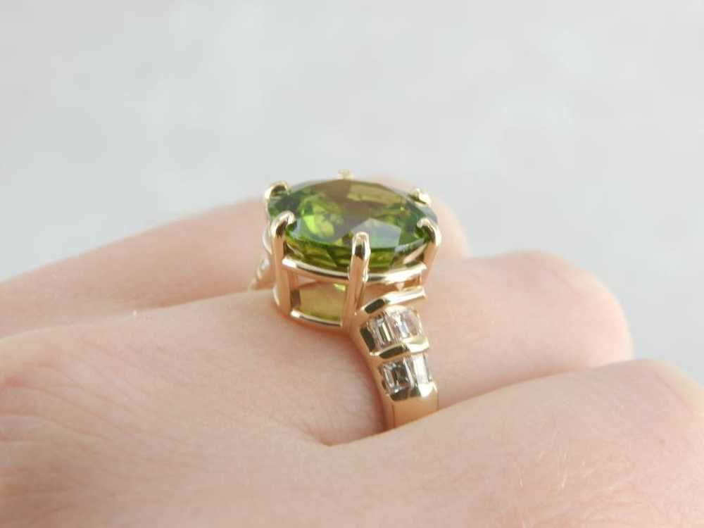 Collectors Quality Peridot and Baguette Diamond R… - image 5