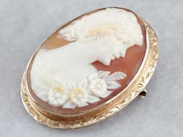 Antique Cameo Gold Brooch - image 1
