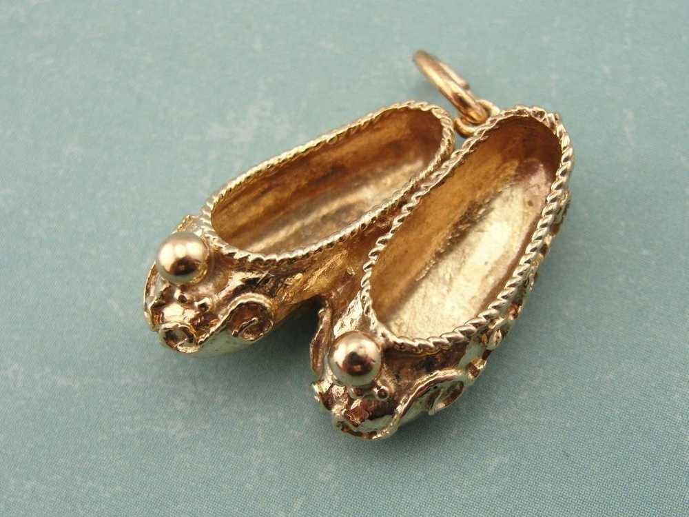 Ornate Gold Slippers Charm or Pendant - image 4