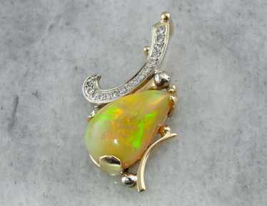Contemporary Opal and Diamond Pendant - image 1