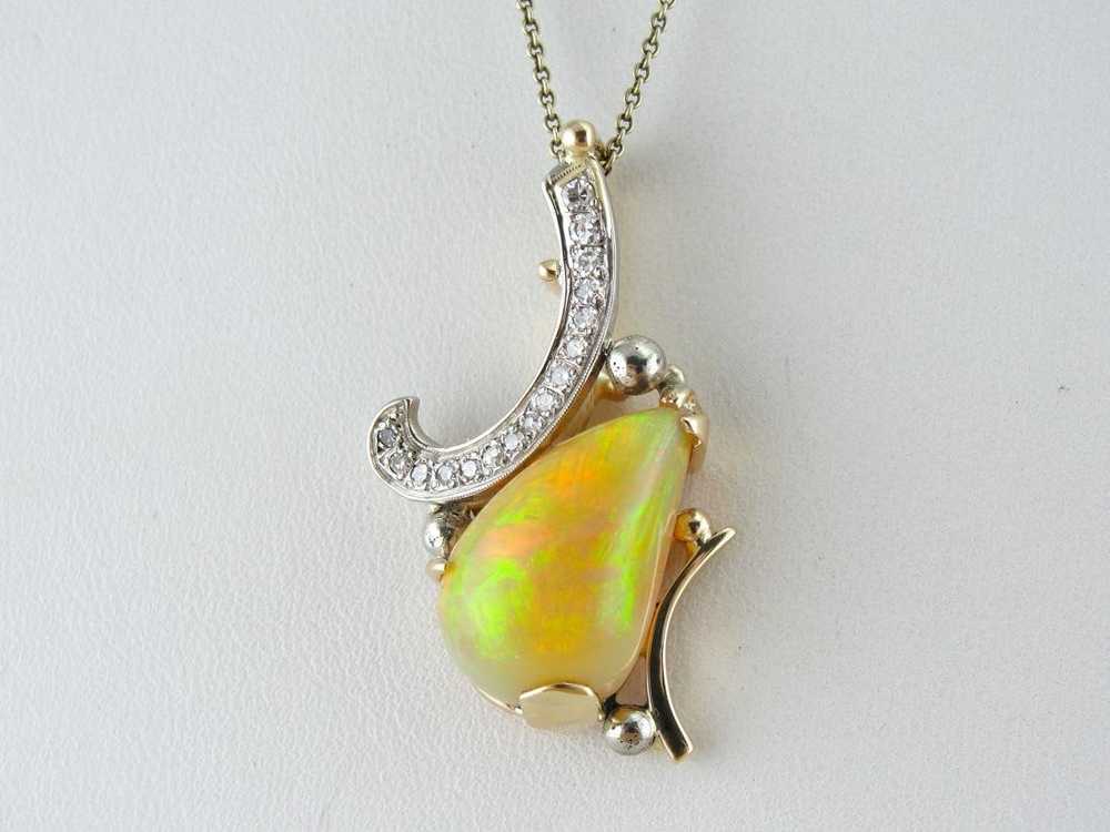 Contemporary Opal and Diamond Pendant - image 5