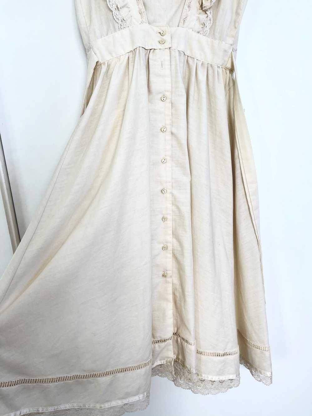 70s Cream Pinafore Dress - image 7
