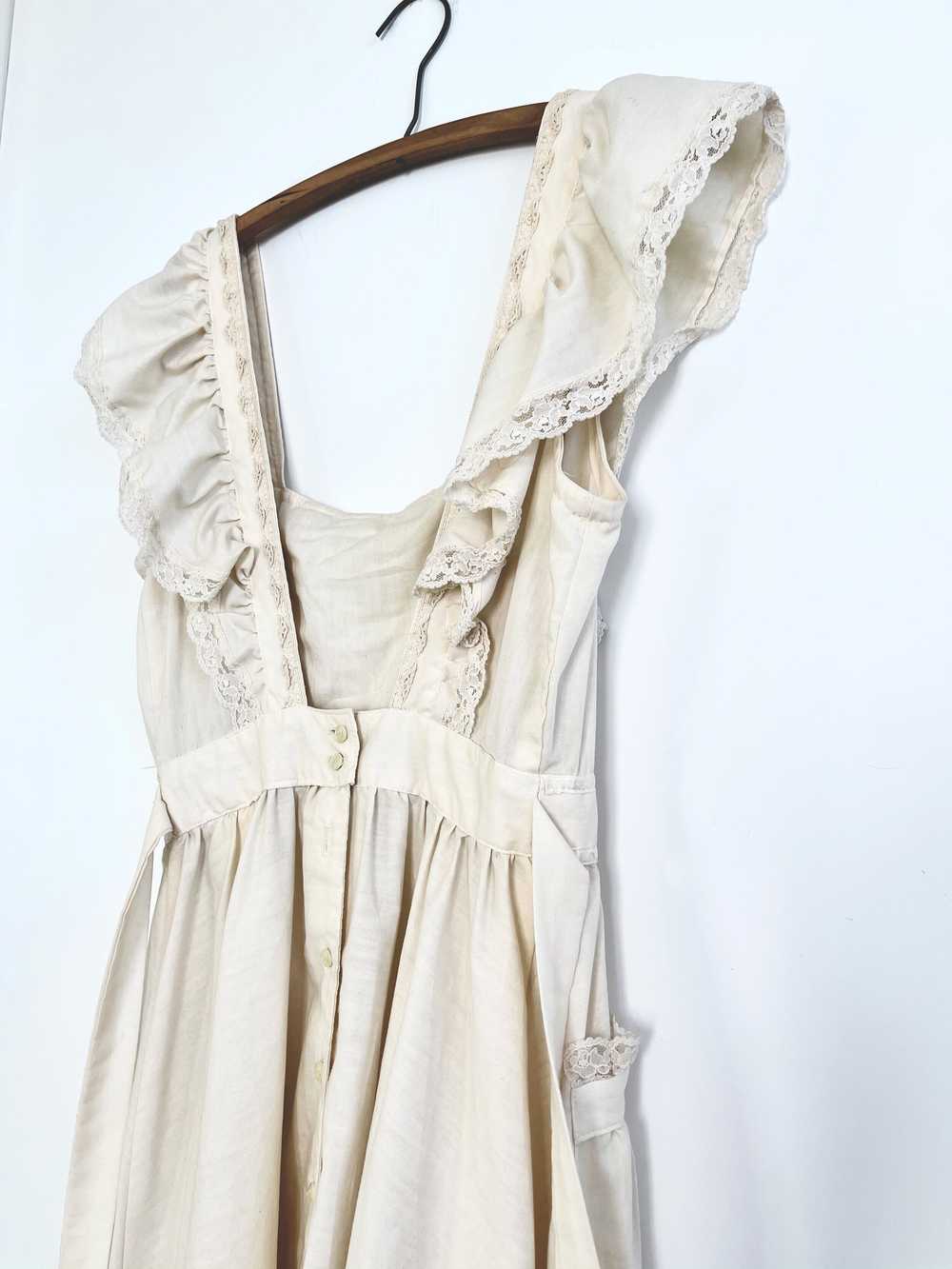 70s Cream Pinafore Dress - image 8