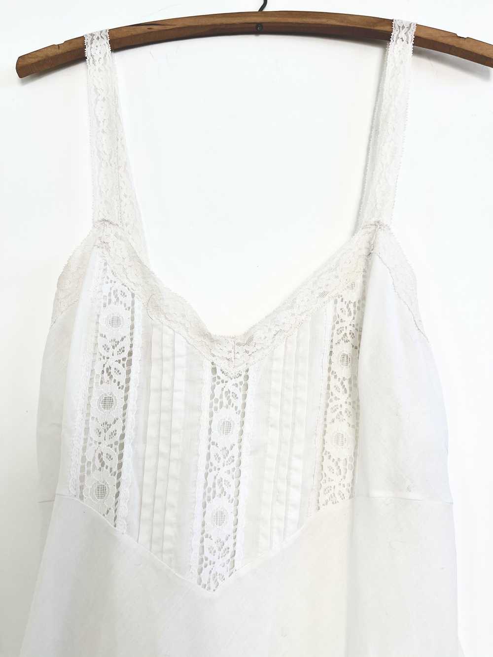 White Cotton Lace Slip Dress - image 2