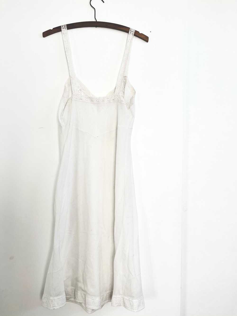White Cotton Lace Slip Dress - image 7