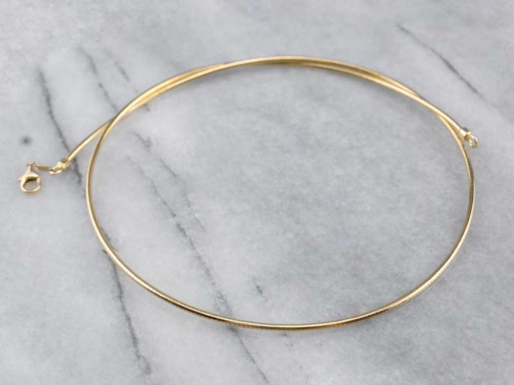 14K Gold Omega Chain Necklace - image 2
