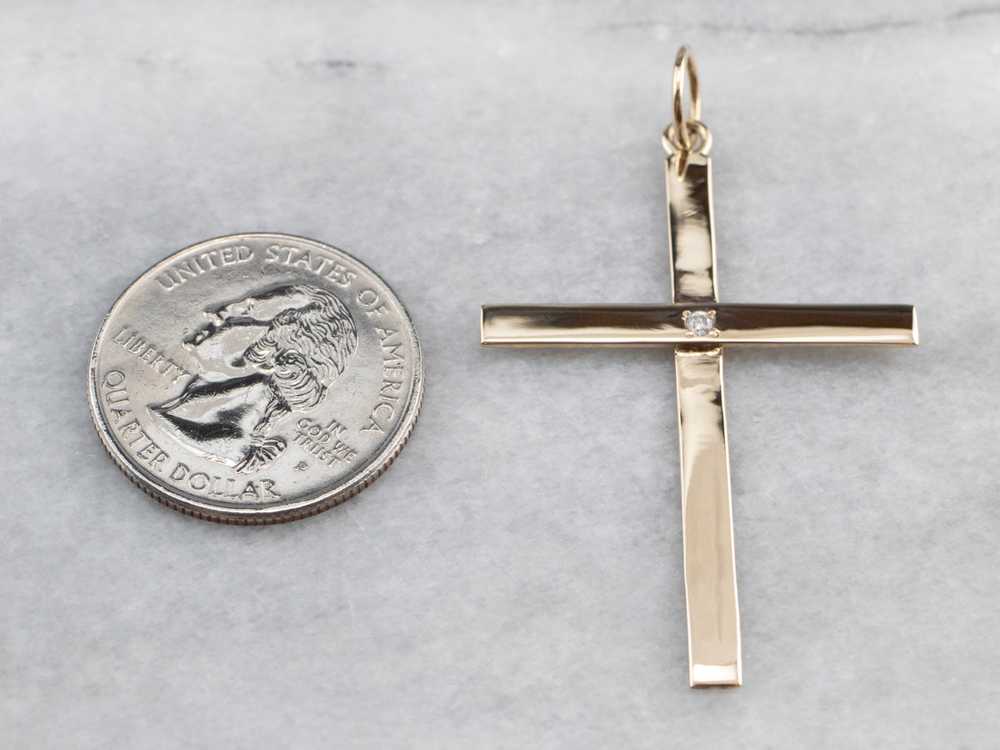 Large Diamond Cross Gold Pendant - image 7