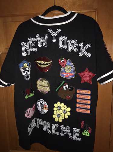 Supreme Patches Denim Trucker Jacket 2018SS Size L Japan Used Good