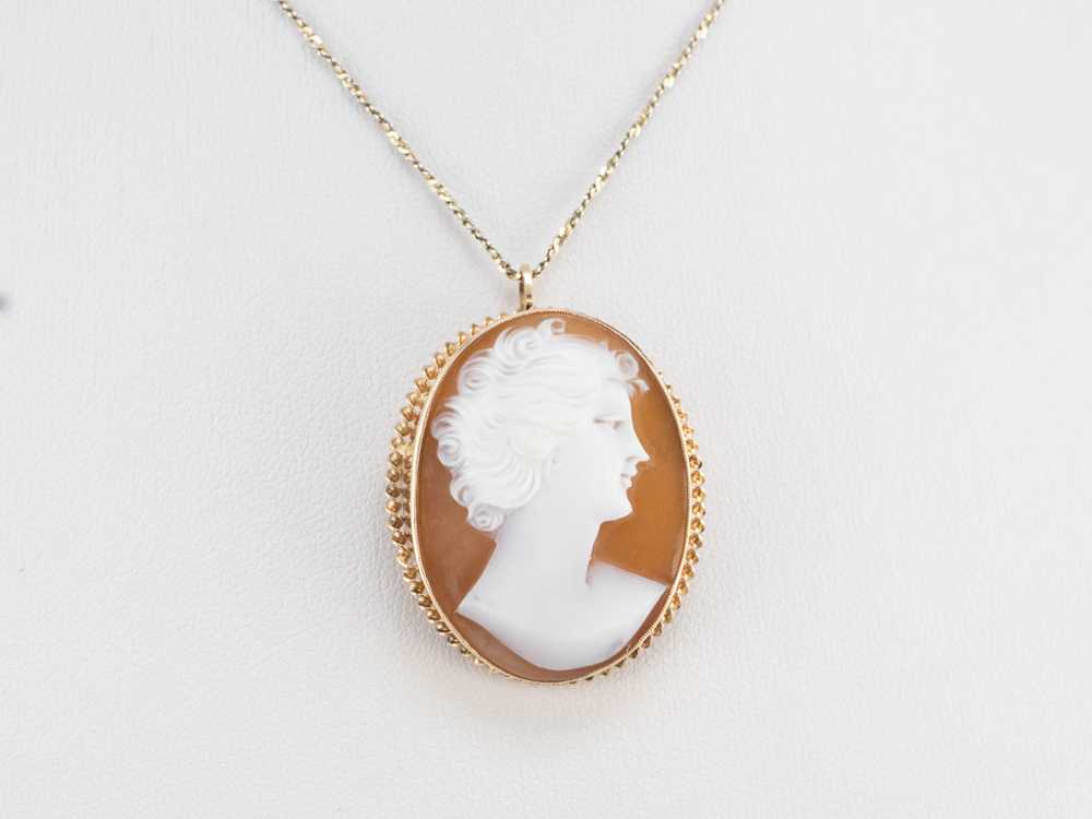 Mid Century Cameo Brooch or Pendant - image 9