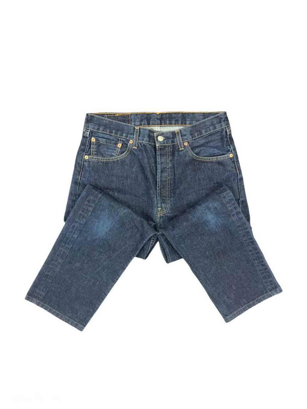 Y2K Dark Wash Mid Rise 501s Levis Jeans in Deep N… - image 5