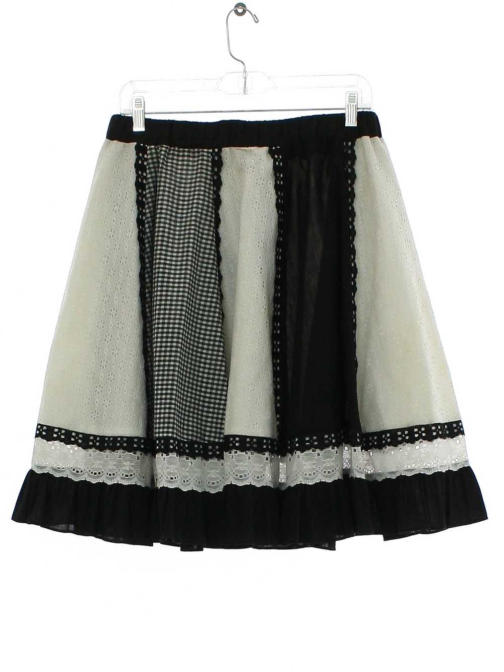 1970's Womens black and white blended cotton elas… - image 1