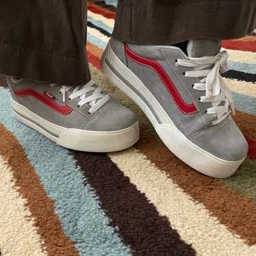 Vans, Shoes, Vans Tabloid 2 Gray White Red Chunky Skate Shoes Vintage  Mens Size 85 New Rare