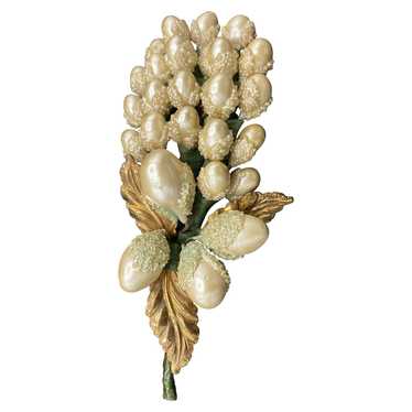 40s Faux Pearl Cluster Bouquet Brooch