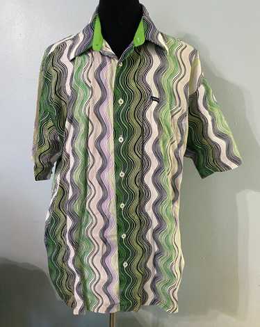 Enyce Green Waves Long Hawaiian Shirt