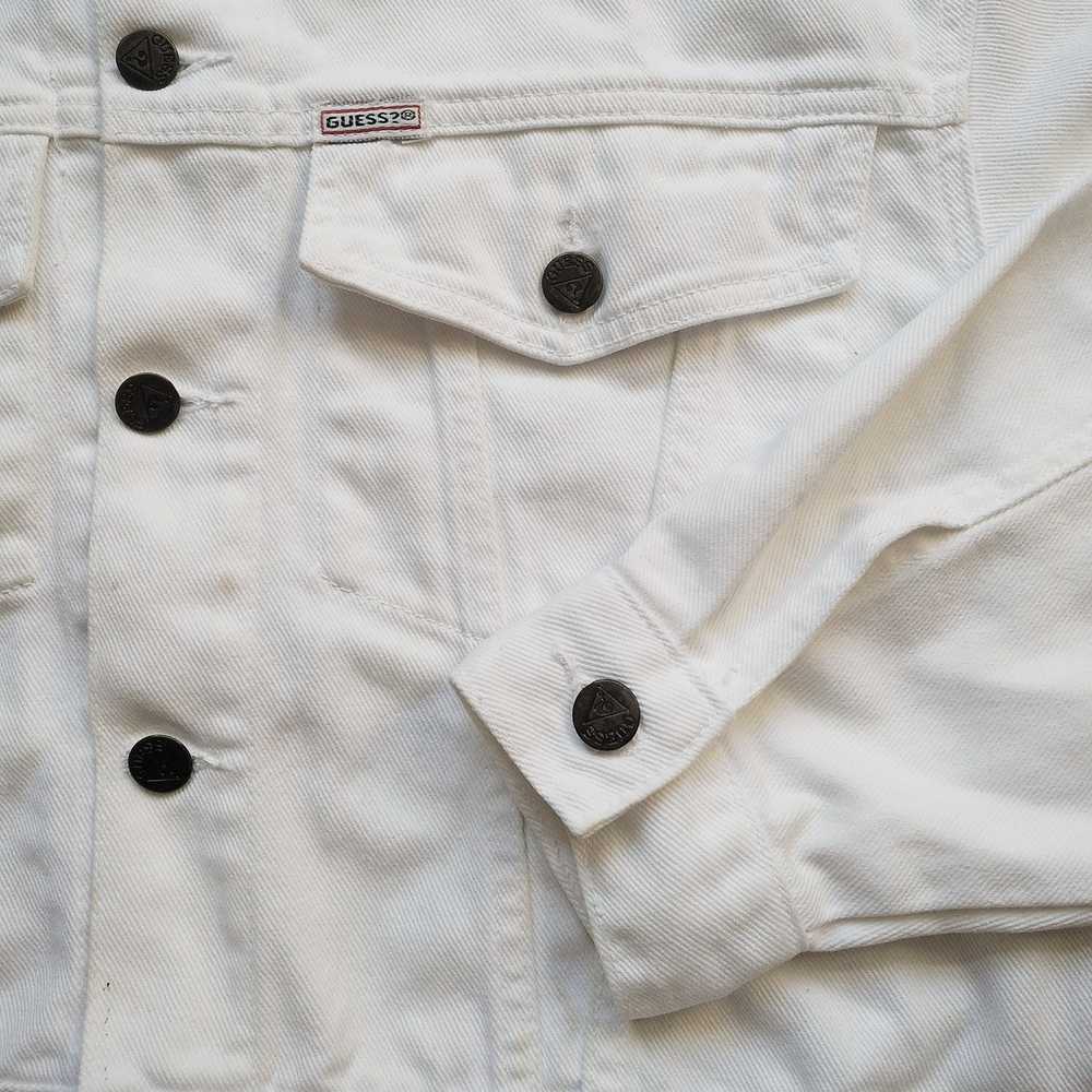 Guess 90s GUESS White Denim Trucker Jacket (Made … - image 3