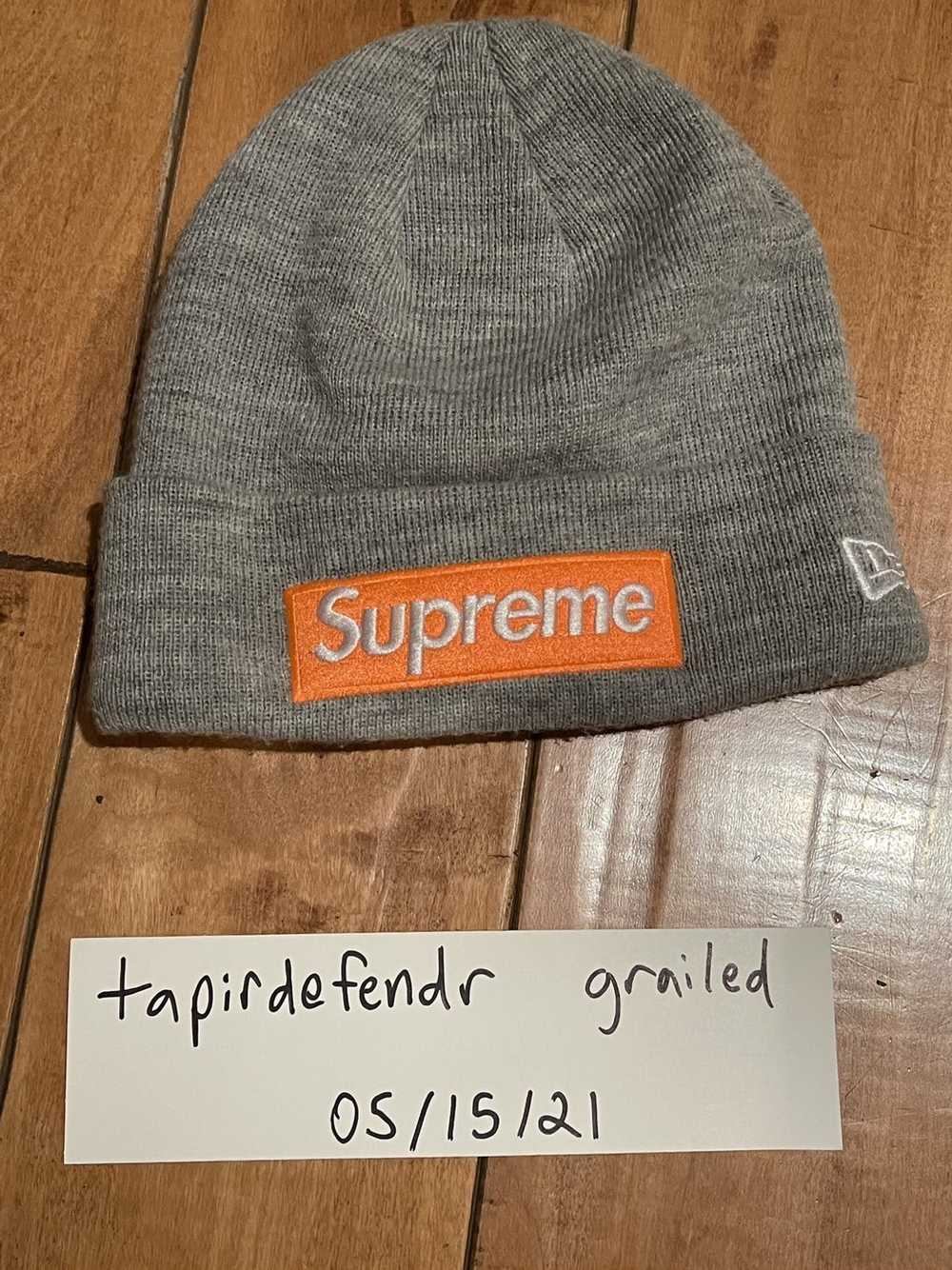 Supreme Supreme Box Logo Beanie Grey Orange - image 1