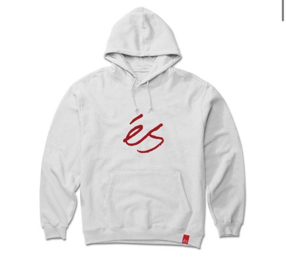 Es ES SKATEBOARDING SCRIPT WHITE HOODIE XL - image 1