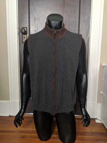 Ferrante Textured wool and nylon grey sweater vest