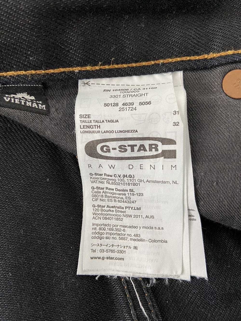 Gstar G Star Raw 3301 Straight Denim Jeans - image 3