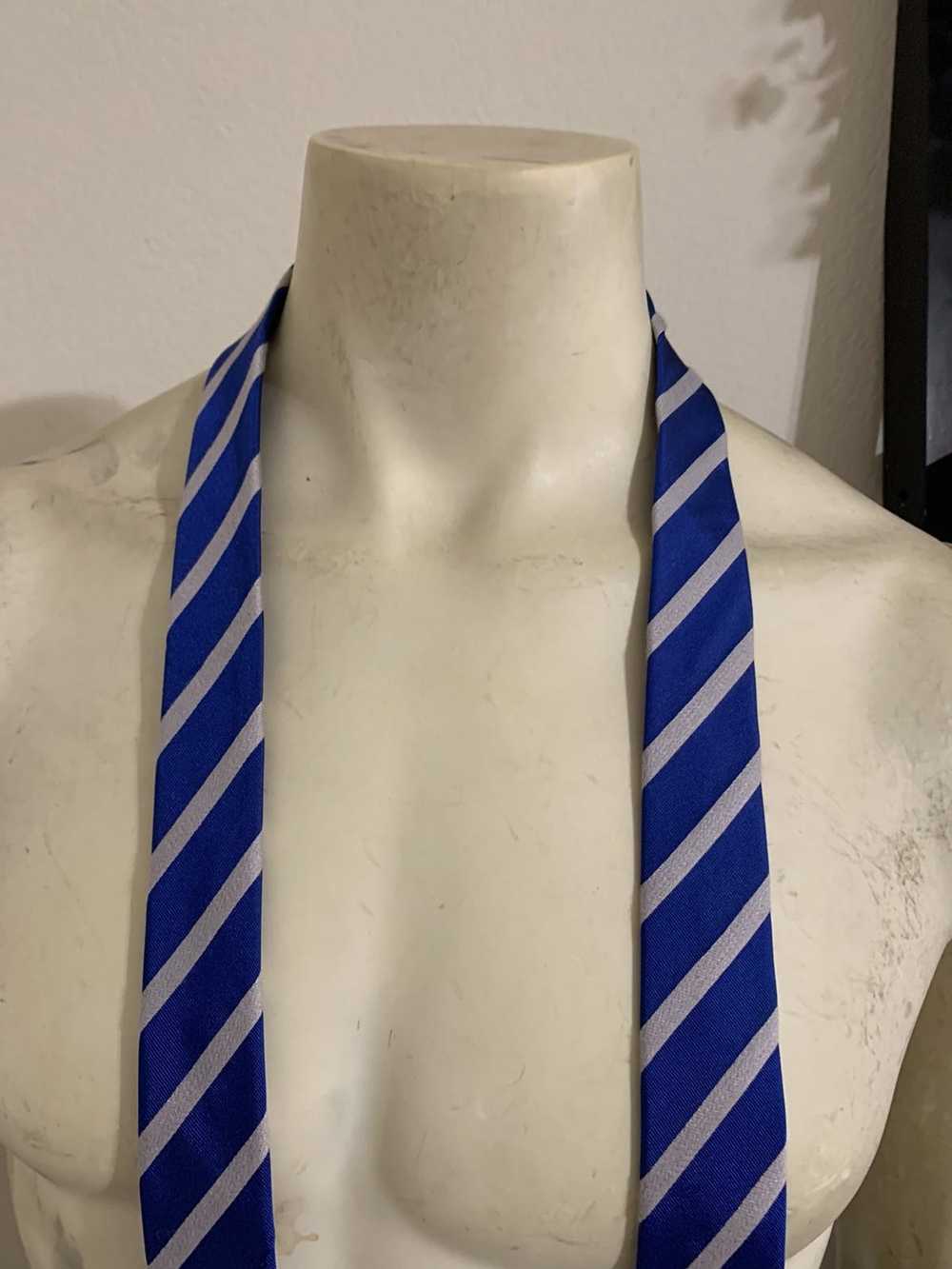 Zara Striped Silk/Cotton blend skinny tie - image 2