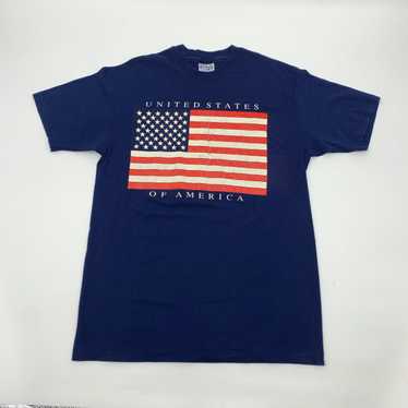 Hanes × Made In Usa Vintage USA Flag Single stitc… - image 1