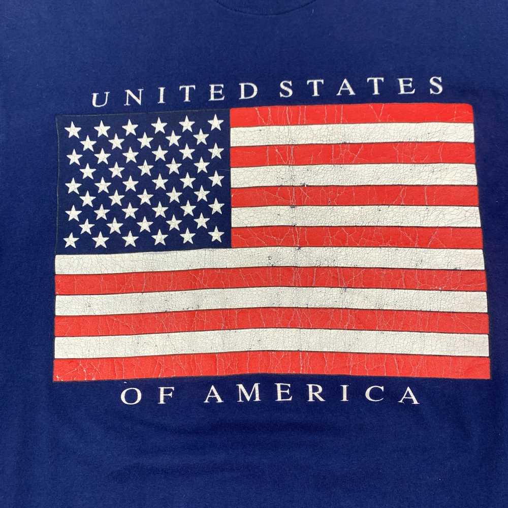 Hanes × Made In Usa Vintage USA Flag Single stitc… - image 2