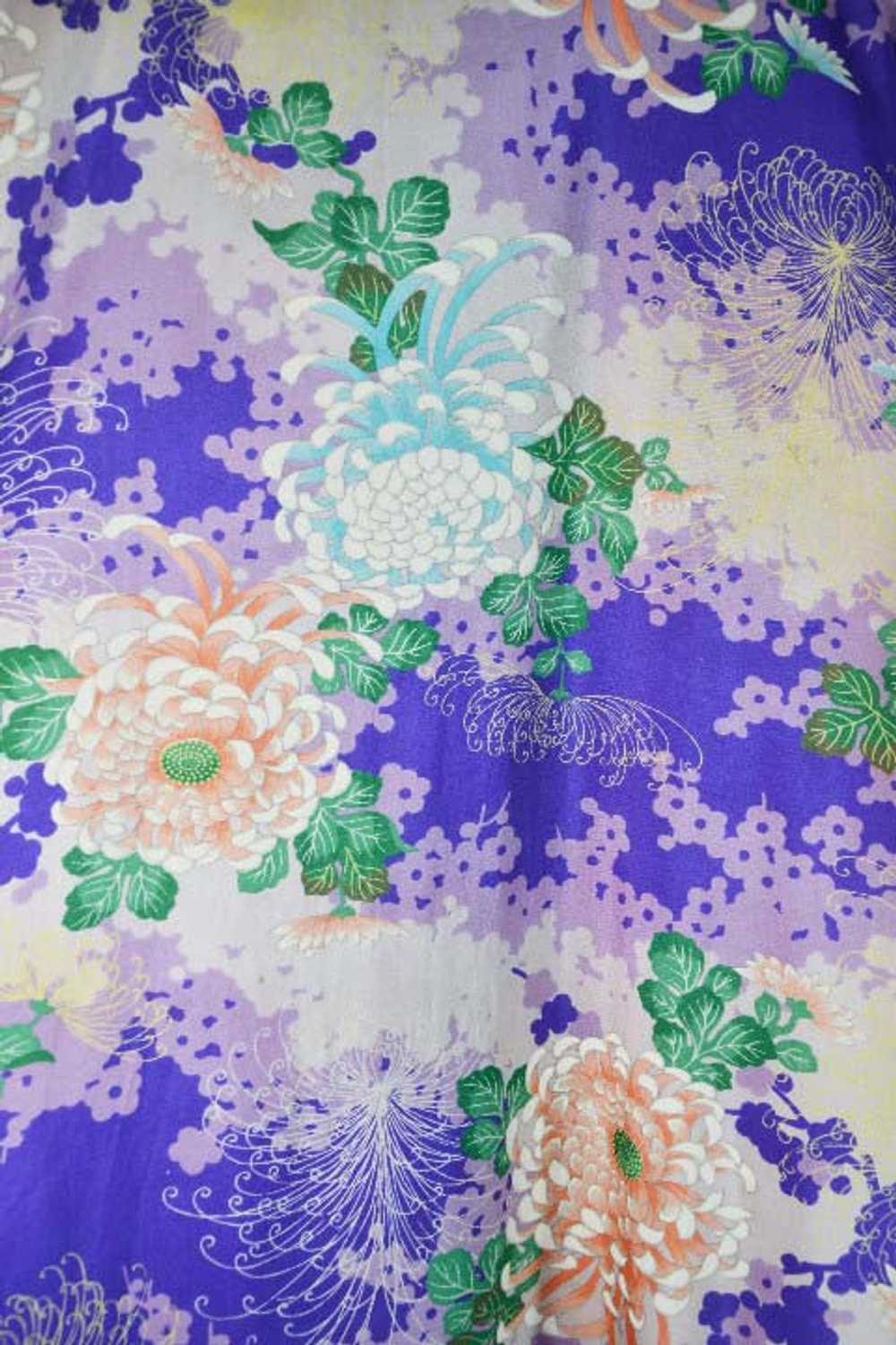 Vintage Lavender Silk Floral Japanese Kimono, Asi… - image 9