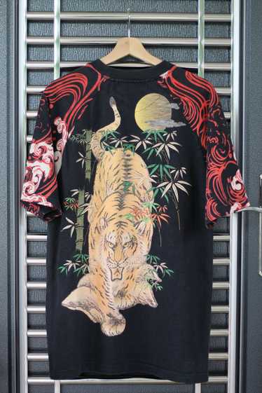 Printed Dragon Tiger Vintage Japanese T Shirt