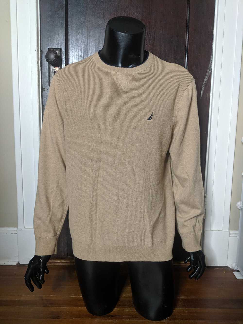 Nautica Navtech beige knit logo sweater - image 1