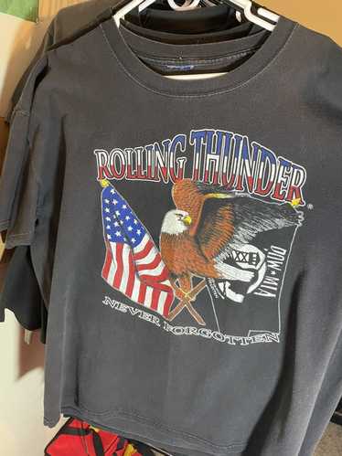 Vintage 2001 American thunder eagle flag POW MIA a