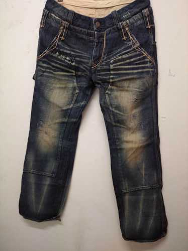 Distressed Denim × Japanese Brand Bartack clothin… - image 1