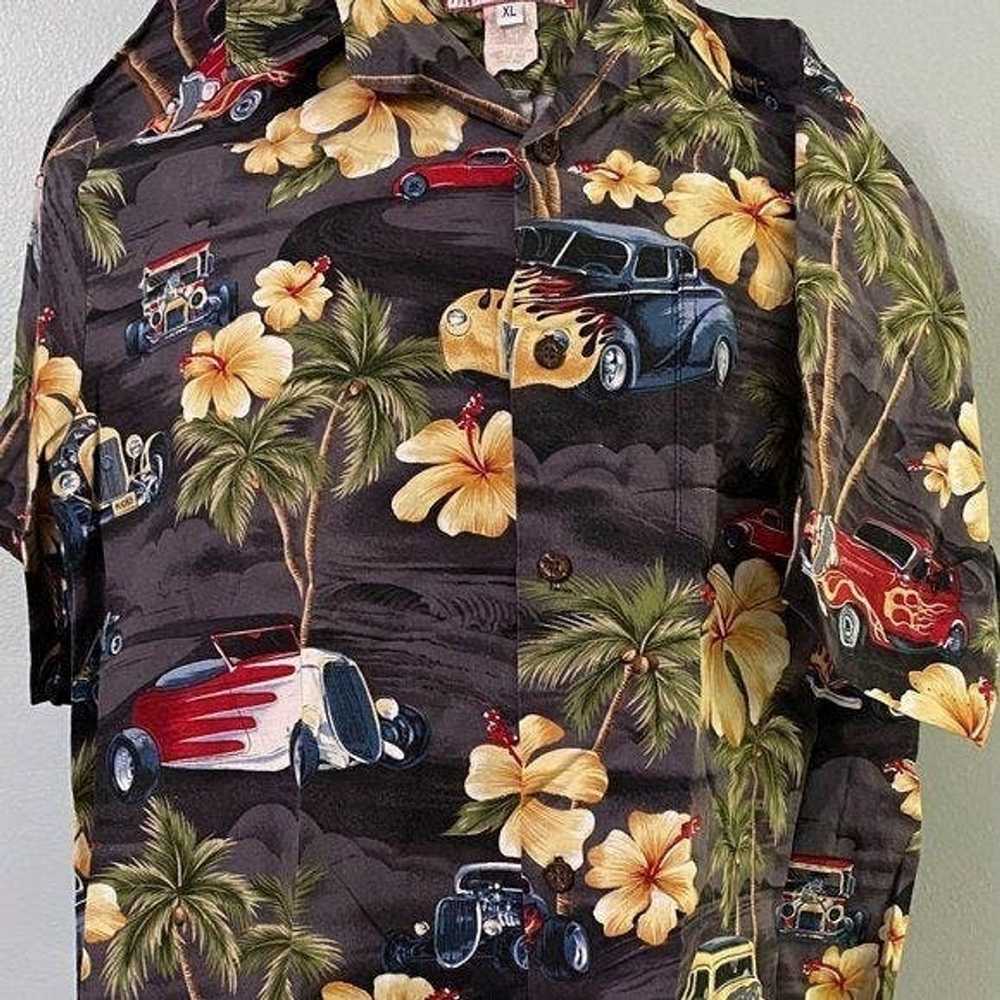 Rj Collection Vtg RJC Hawaii Hot Rod Button Down … - image 1