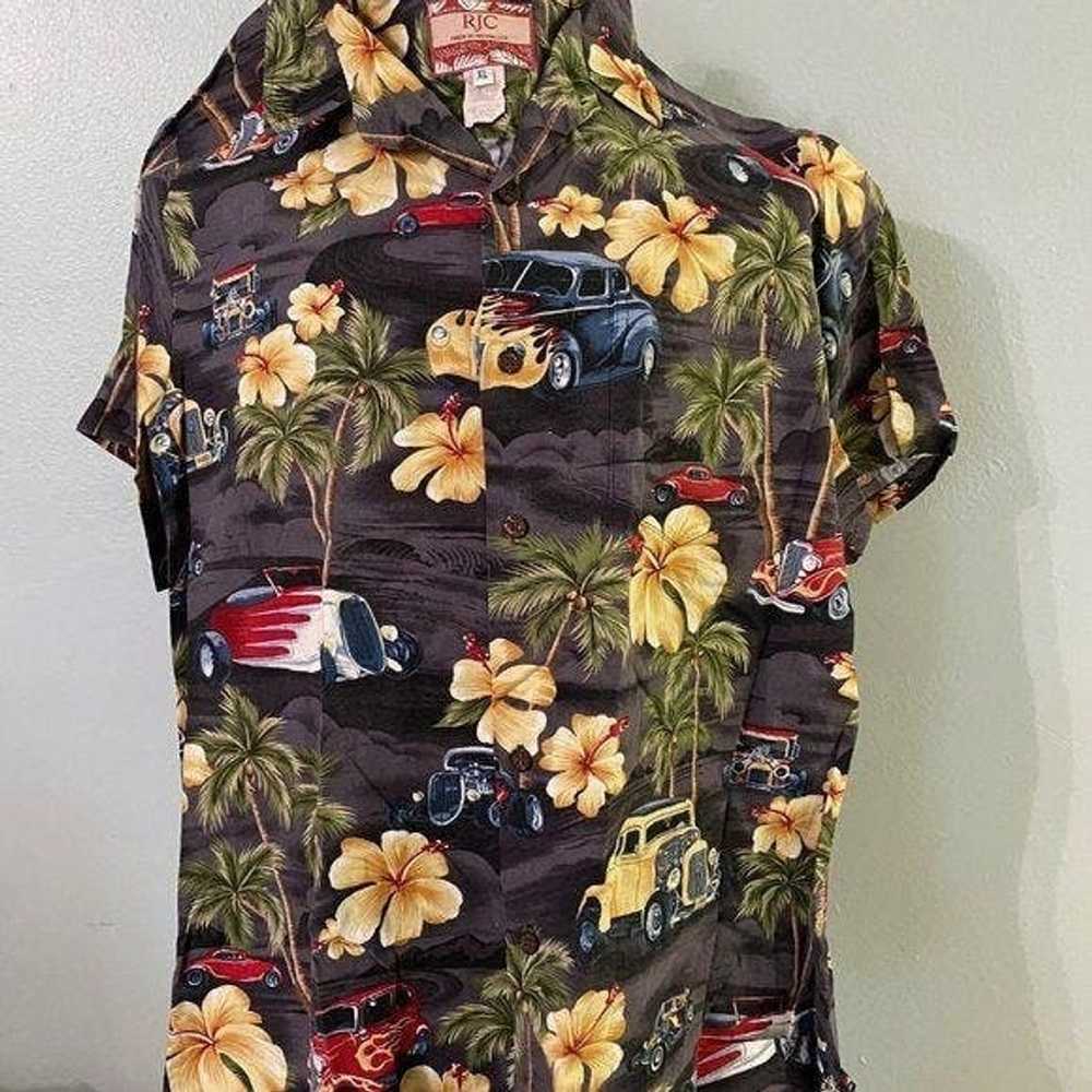 Rj Collection Vtg RJC Hawaii Hot Rod Button Down … - image 2