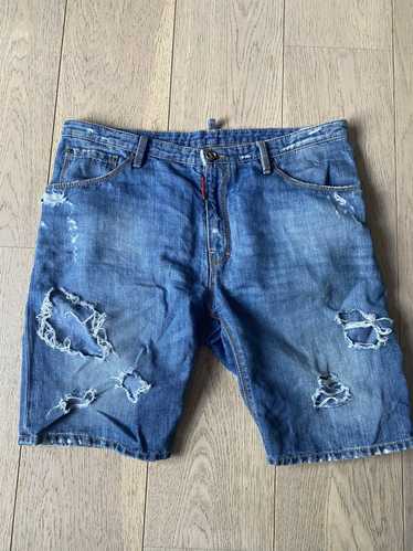 Dsquared2 faded distressed denim shorts - Blue