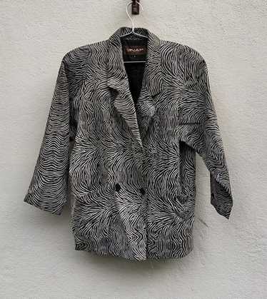 Designer × Rare Lanap Fashion Leather Jacket Zebr… - image 1