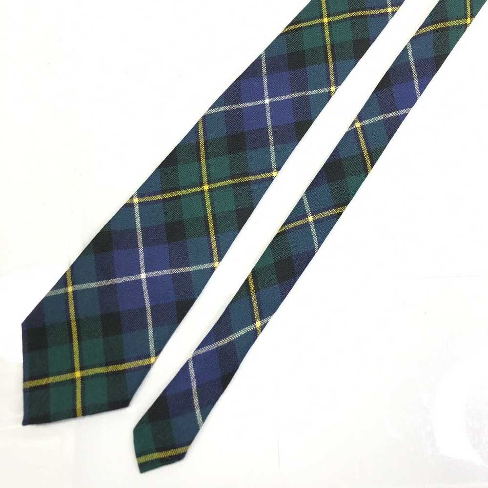 Vintage INGLES BUCHAN Tie Plaid Blue Green Yellow… - image 2