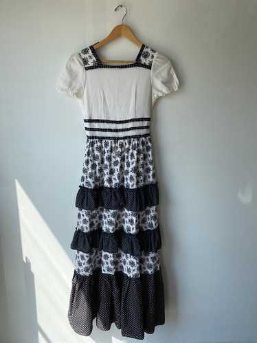 Vintage Black and White Prairie Dress - image 1