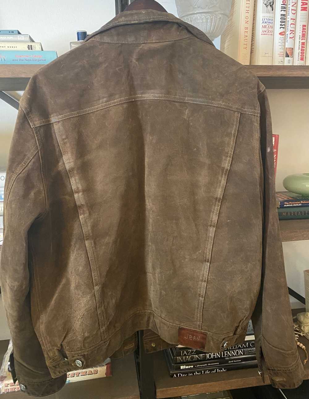 Jean Shop Brown Suede Leather denim style' Jacket - image 2