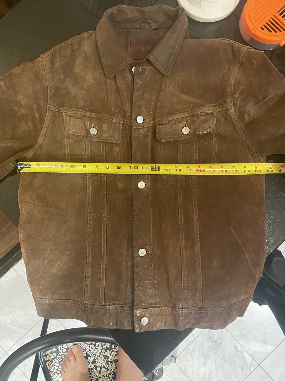 Jean Shop Brown Suede Leather denim style' Jacket - image 8