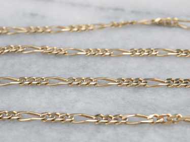 14K Gold Figaro Chain Necklace - image 1