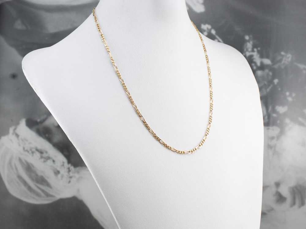 14K Gold Figaro Chain Necklace - image 5
