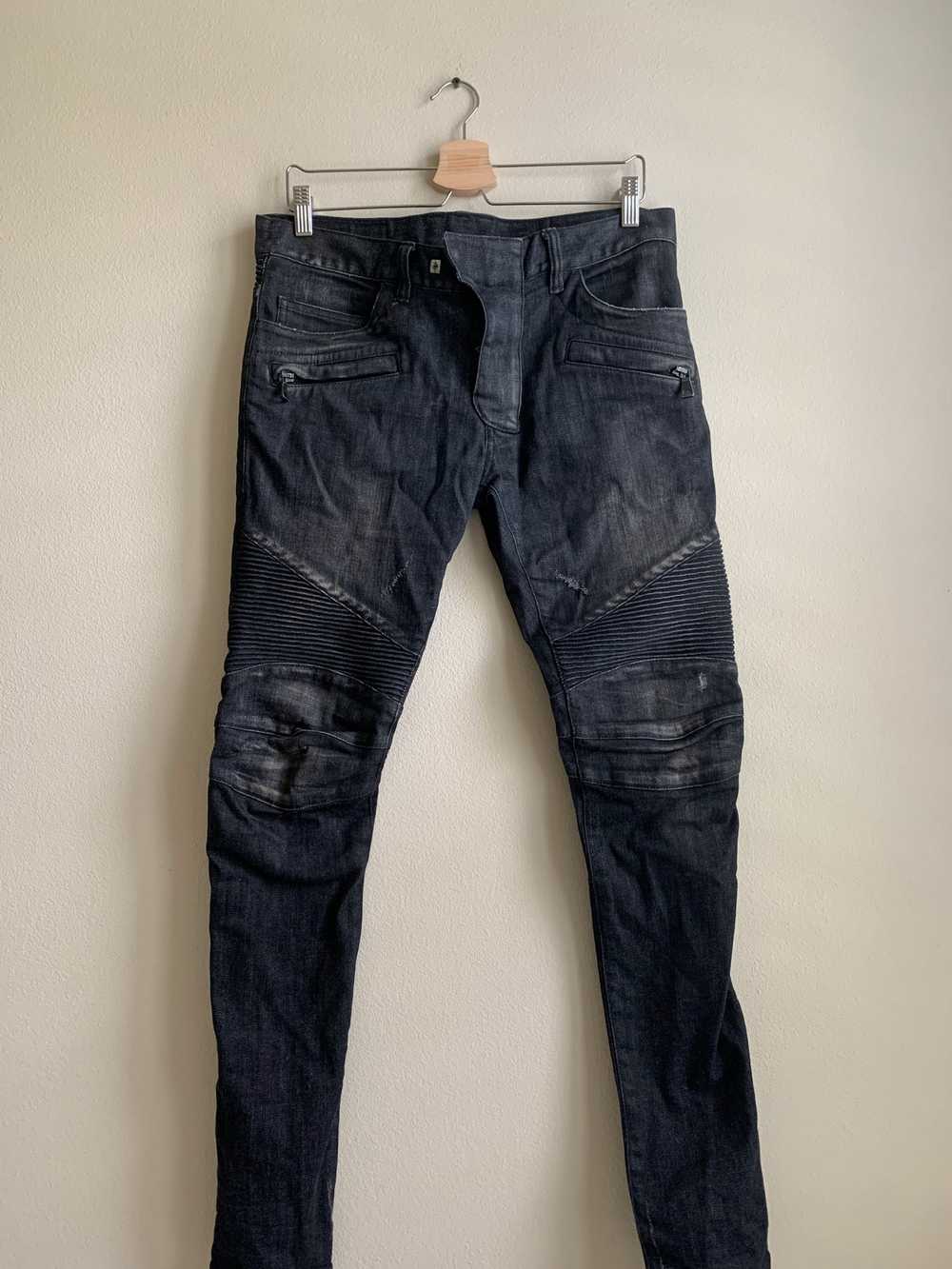 Balmain BALMAIN Ribbed Patches Slim Jeans - image 1