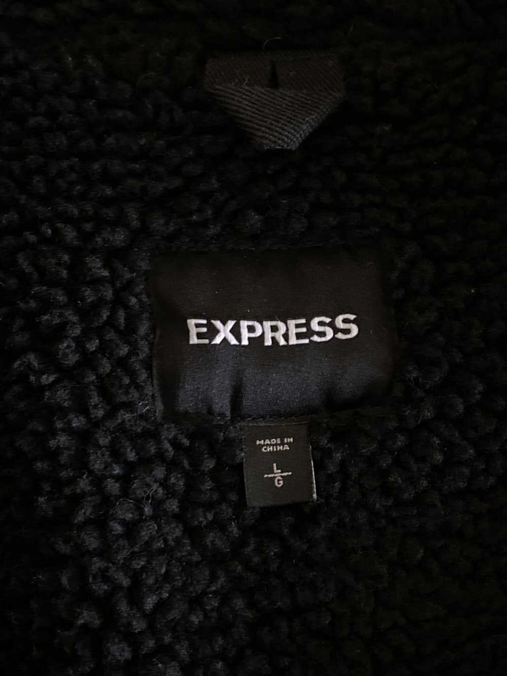 Express Express Black Velvet Corduroy Sherpa "Den… - image 4