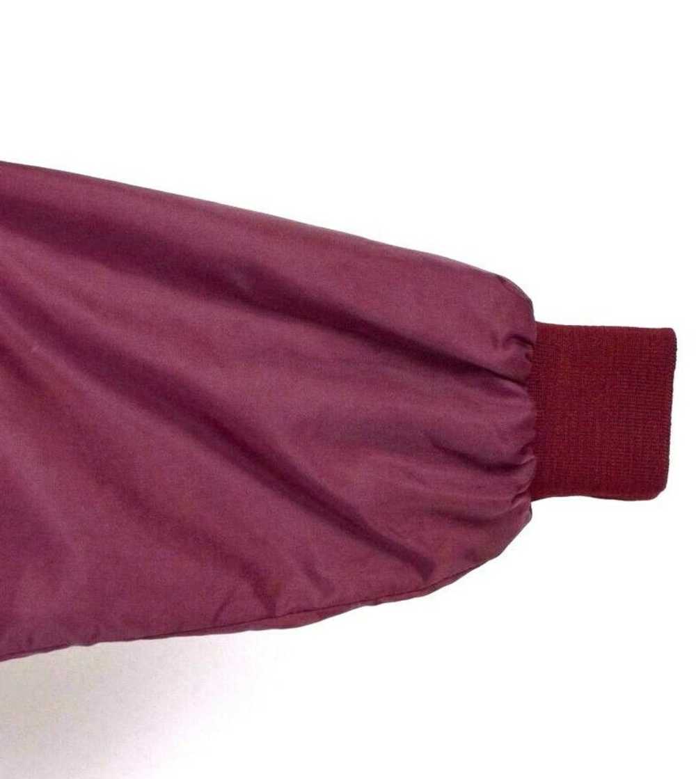 Vintage Vintage 80s Maroon Satin Jacket Snap Up W… - image 6